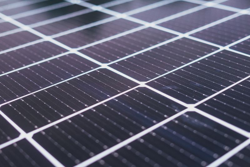 Close-up of monocrystalline solar panel cells (representative image, not the specific SKU)